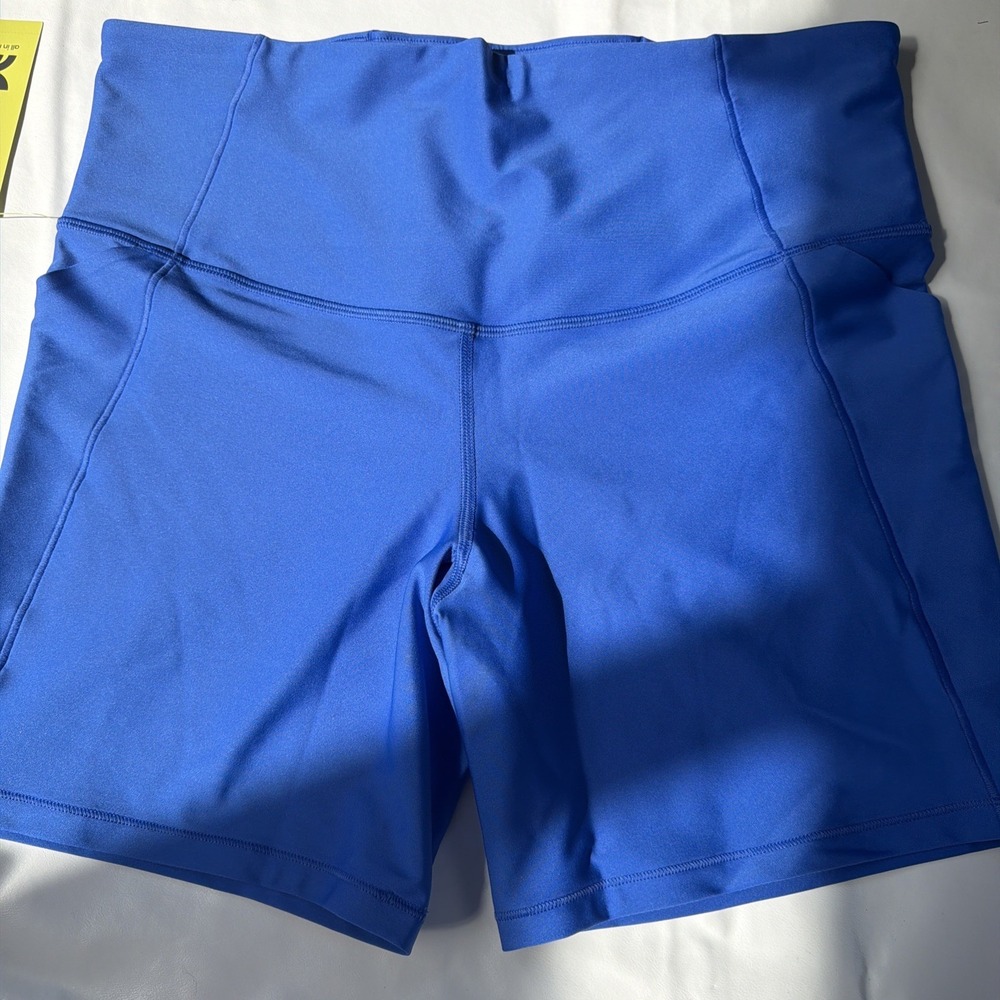 All in Motion Women's XL Waist High Rise 6" Bike Shorts Royal Blue NWT CL105